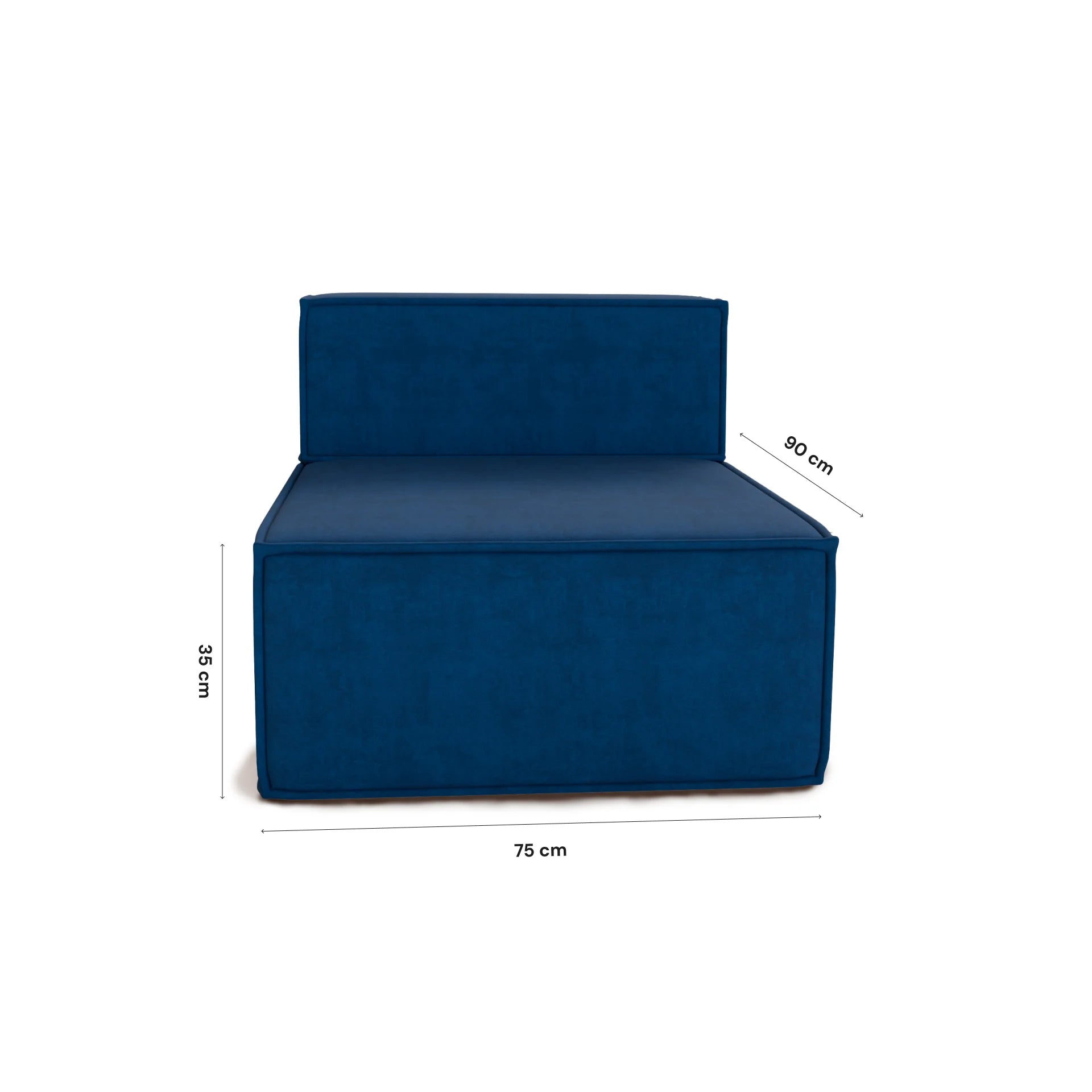 Sofá Modular Pelion 1 lugar Poltrona em Boucle - Azul
