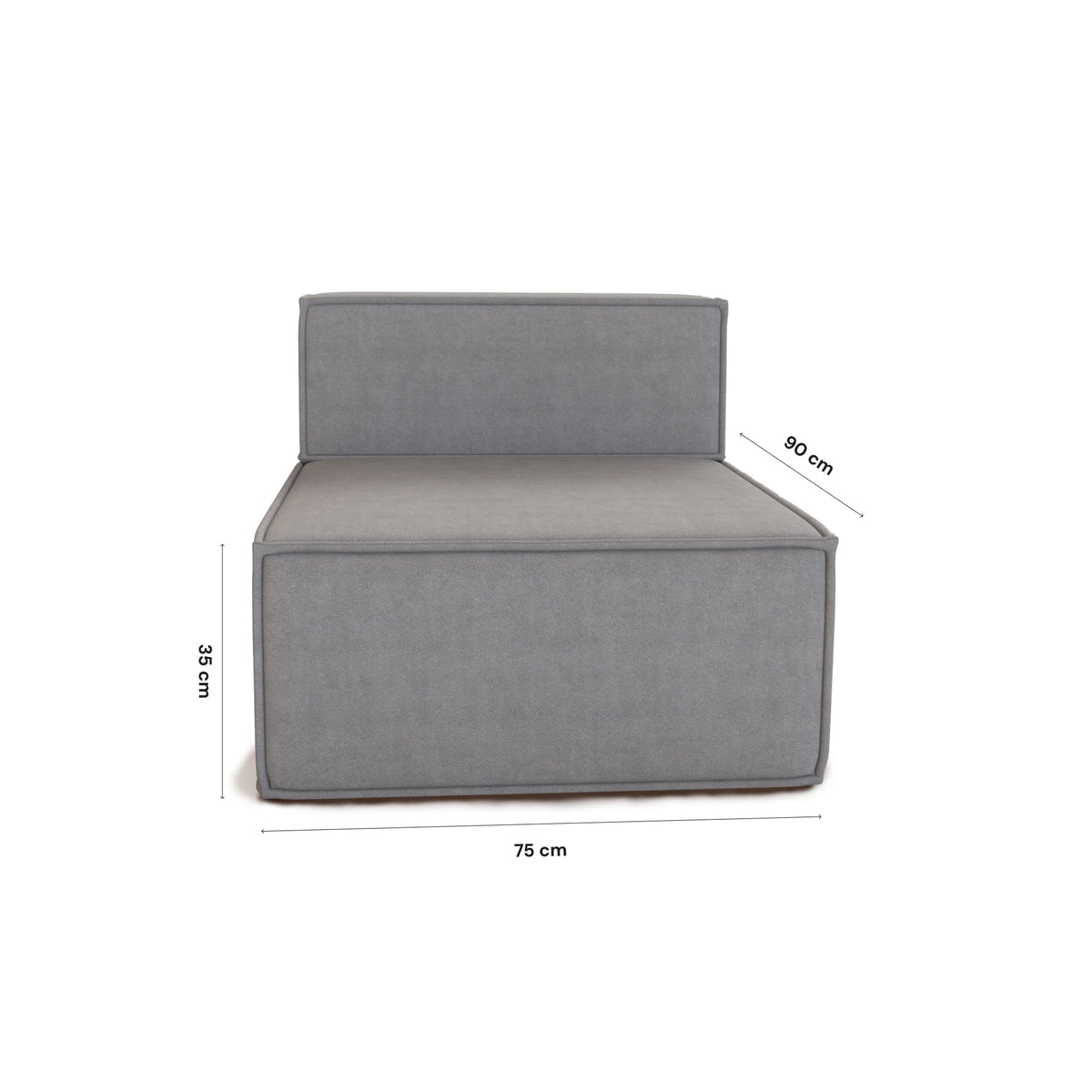 Sofá Modular Pelion 1 lugar Canto em L Direito Boucle - Cinza · detalhe na cor cinza