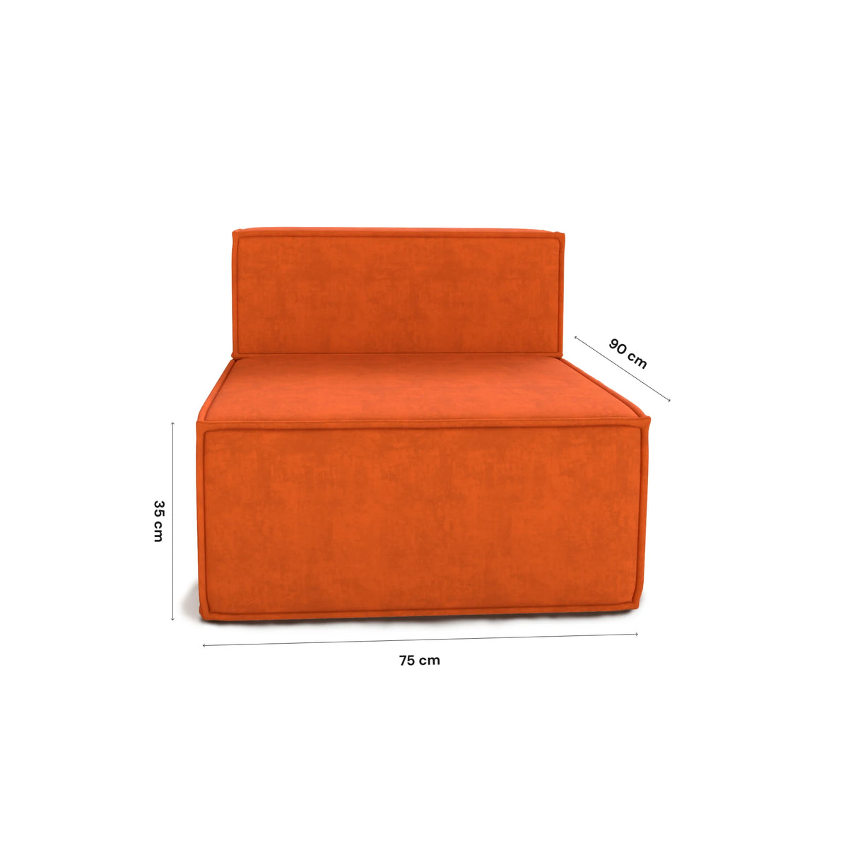 Sofá Modular Pelion 1 lugar Poltrona em Boucle - Laranja · detalhe na cor laranja