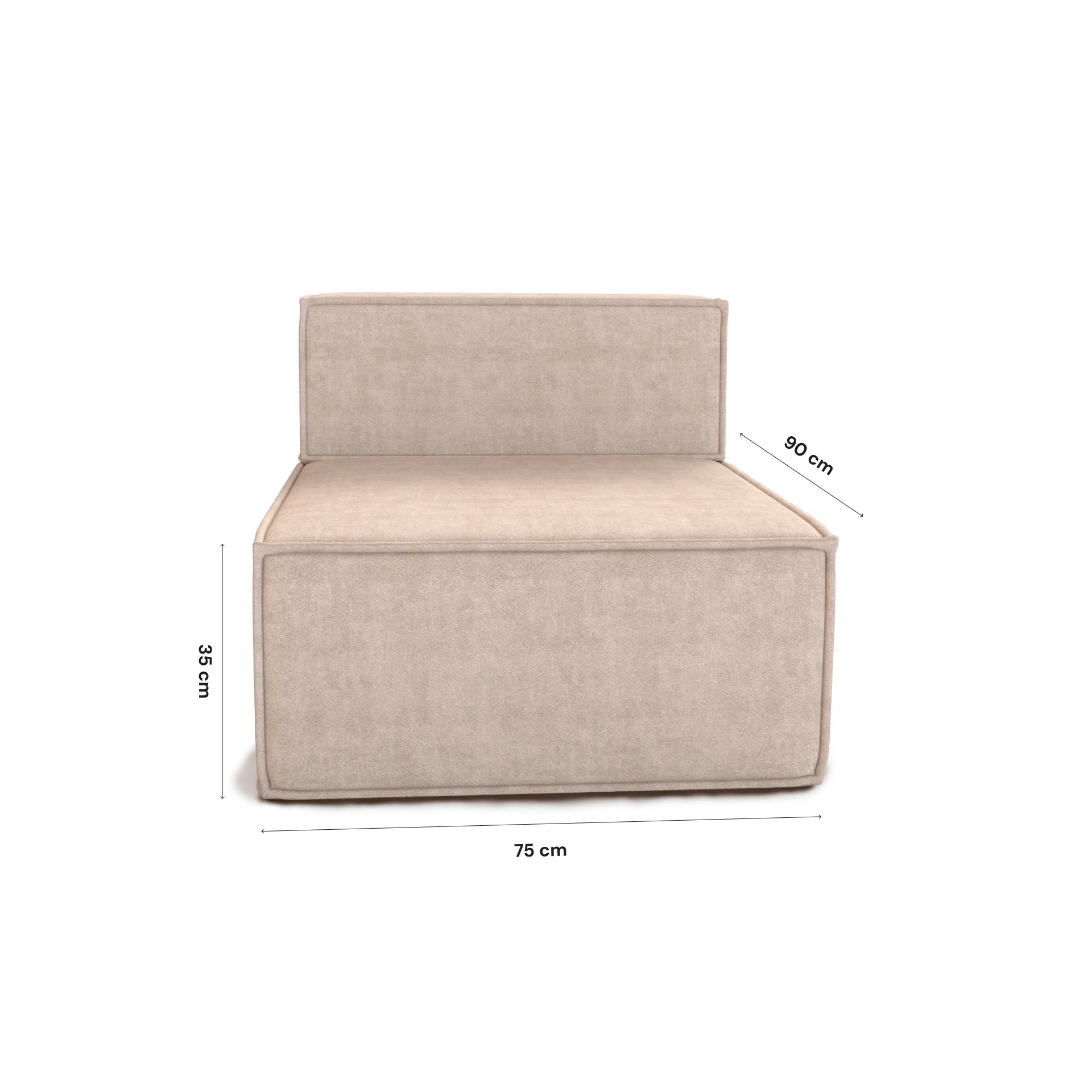 Sofá Modular Pelion 1 lugar Poltrona em Boucle - Linho