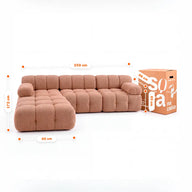 Sofá na Caixa Gummy 3 lugares em Boucle com 1 Apoios de pé - Terracota