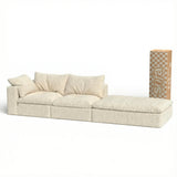 Sofá na Caixa modular Sienna 2 lugares em Boucle - 1 Braço com Apoio - Off-White