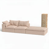 Sofá na Caixa modular Sienna 2 lugares em Boucle - 1 Braço com Apoio - Bege Areia
