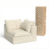Sofá na Caixa modular Sienna 1 lugar Canto em L Esquerdo Boucle - Off-White