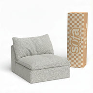 Sofá na Caixa modular Sienna 1 lugar Poltrona em Boucle - Cinza Granito