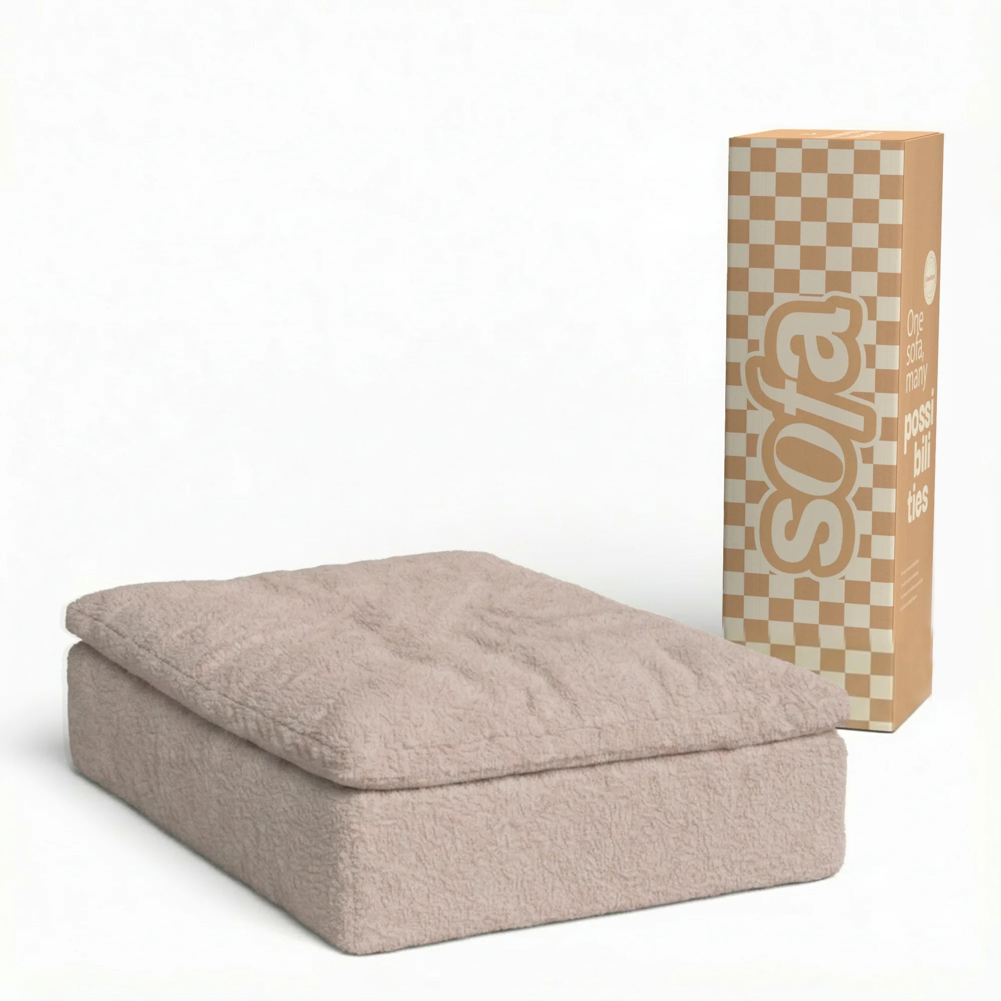 Apoio para o pé em Boucle - Sofá na Caixa Sienna - Bege Areia