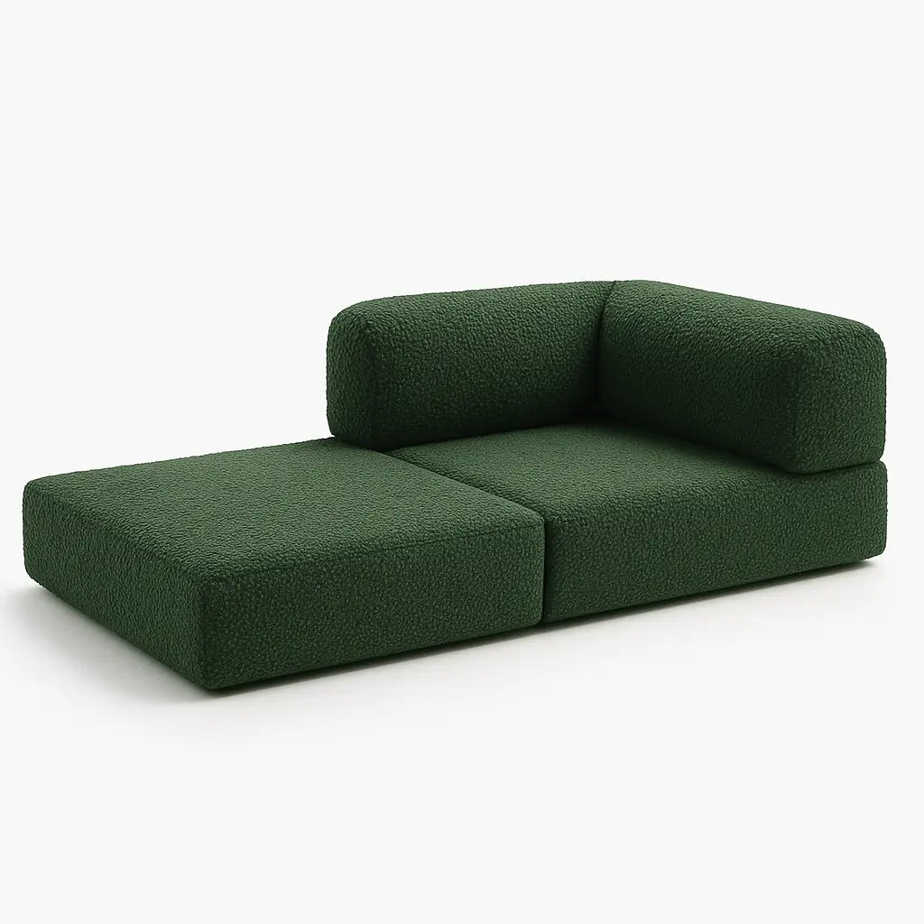 Poltrona do Sofá Cama Bloom Tecido Boucle Verde Musgo - Sofá na Caixa