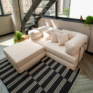 Chaise / Apoio de pé Sofá Cama Bloom Tecido Boucle Laranja · vista 2