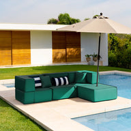 Lounge Zimma com 4 Módulos Verde - Sofá na Caixa