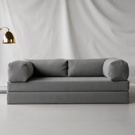 Sofá Cama Bloom - Sofá na Caixa + Apoio de Pé Bloom Tecido Boucle Cinza · detalhe na cor cinza · vista 12