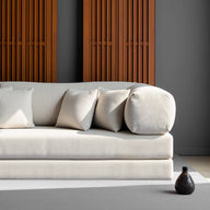 Sofá Cama Bloom - Sofá na Caixa + Apoio de Pé Bloom Tecido Boucle Linho Grátis · em tecido linho · vista 9