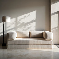 Sofá Cama Bloom - Sofá na Caixa + Poltrona Bloom Tecido Boucle Linho · em tecido linho · vista 2