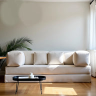 Sofá Cama Bloom - Sofá na Caixa + Apoio de Pé Bloom Tecido Boucle Linho Grátis · em tecido linho · vista 8