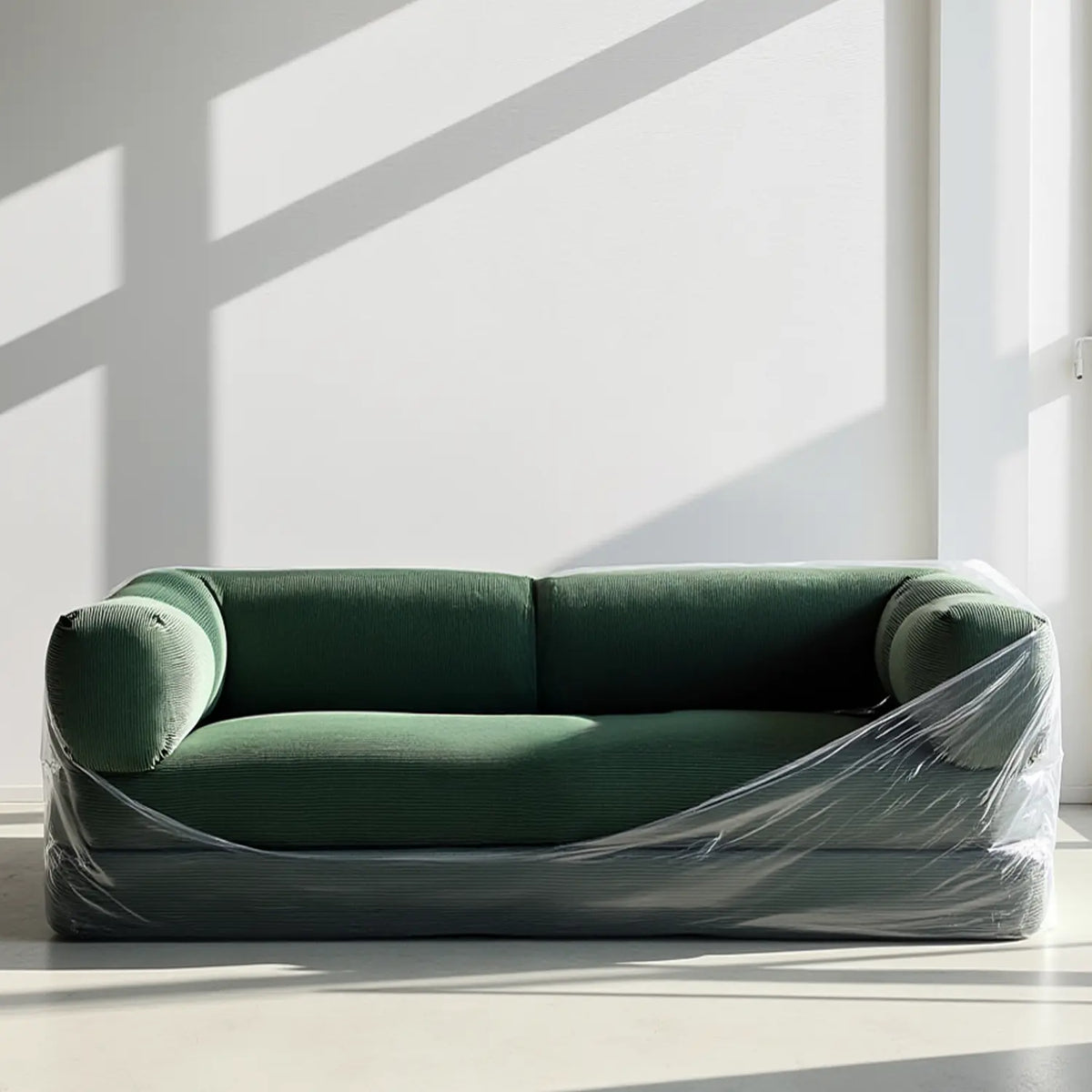 Sofá Cama Bloom - Sofá na Caixa + Apoio de Pé Bloom Tecido Boucle Verde Musgo · detalhe na cor verde · vista 9