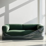 Sofá Cama Bloom - Sofá na Caixa + Apoio de Pé Bloom Tecido Boucle Verde Musgo · detalhe na cor verde · vista 9