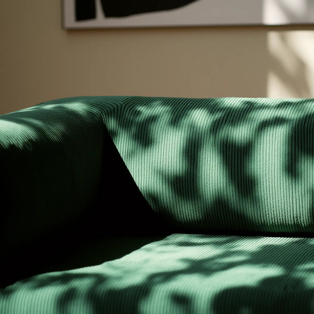 Sofá Cama Bloom - Sofá na Caixa + Apoio de Pé Bloom Tecido Boucle Verde Musgo · detalhe na cor verde · vista 5