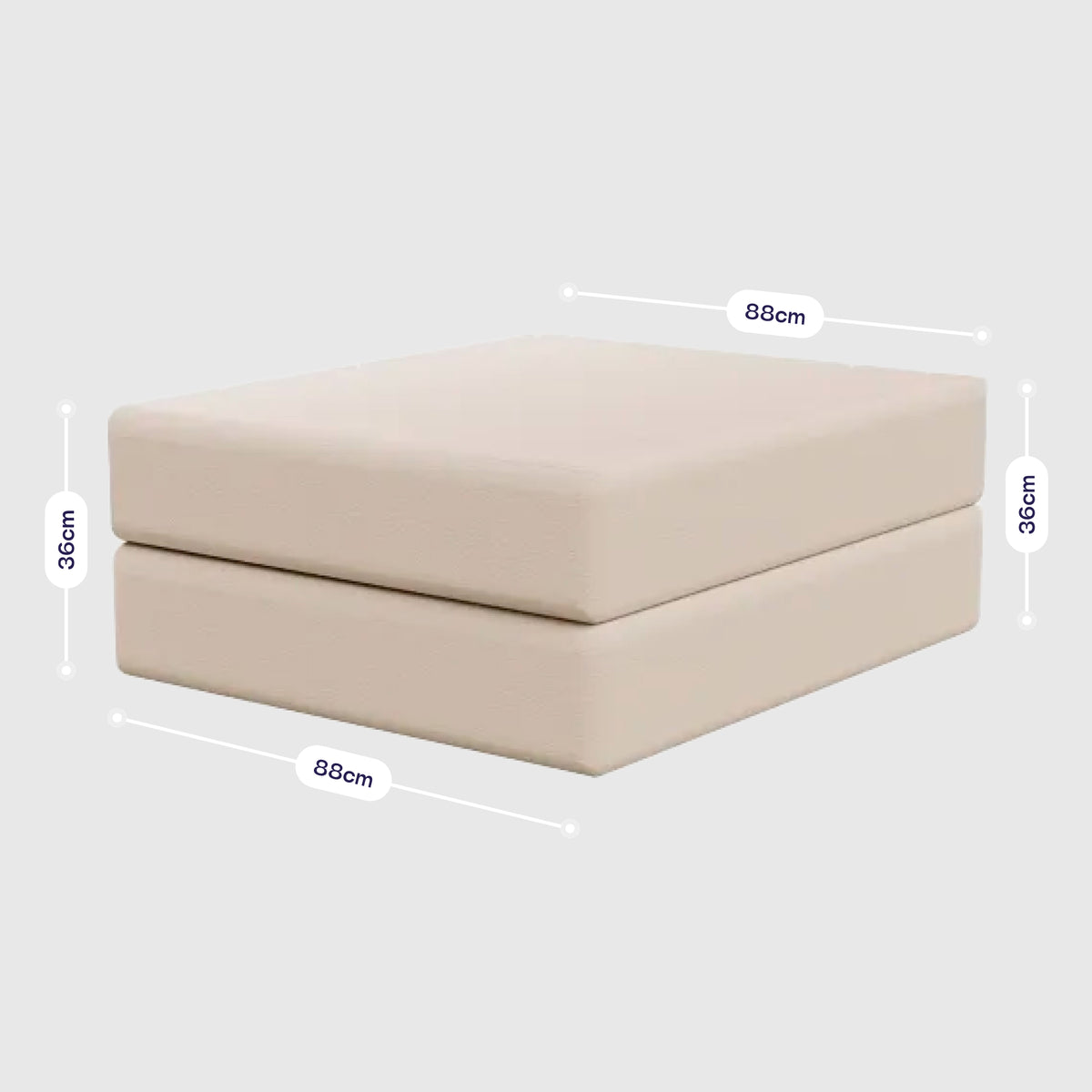 Chaise / Apoio de pé Sofá Cama Bloom Tecido Boucle Laranja · vista 5