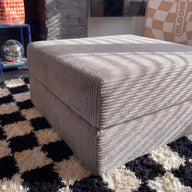 Chaise / Apoio de pé Sofá Cama Bloom Tecido Cotelê Cinza · vista 3