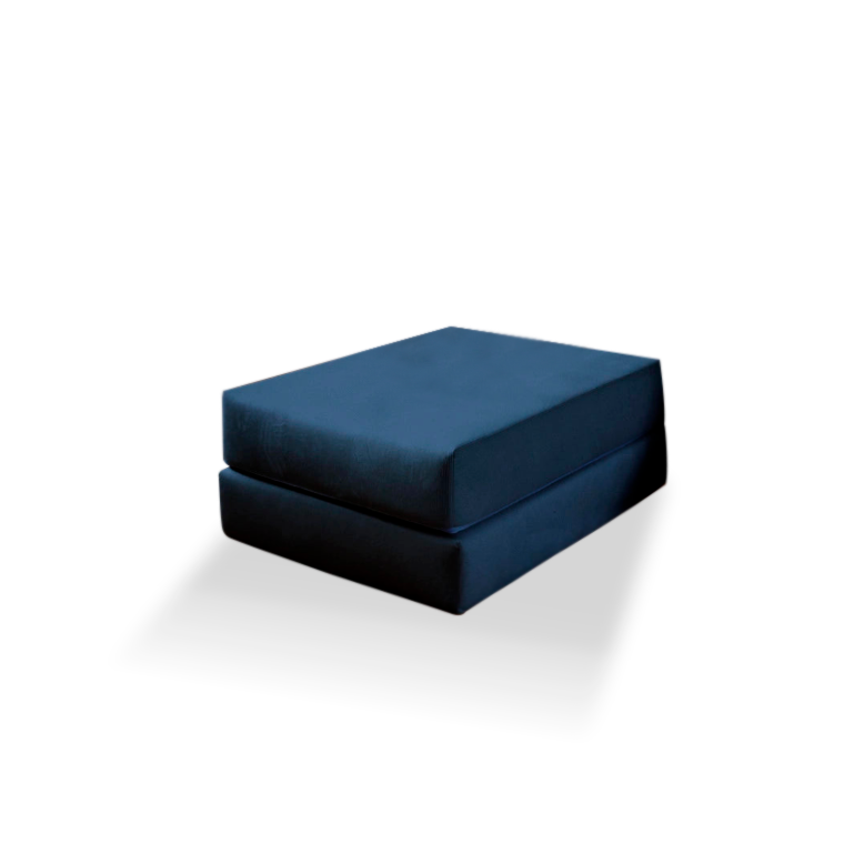 Chaise / Apoio de pé Sofá Cama Bloom Tecido Cotelê  Azul