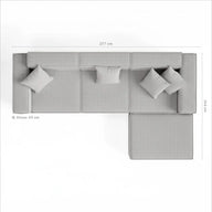 Sofá Modular Pelion 3 Lugares com 1 Chaise - Cinza · visão geral final