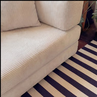 Sofá Cama Bloom - Sofá na Caixa + Apoio de Pé Bloom Tecido Cotelê Linho · visão geral final