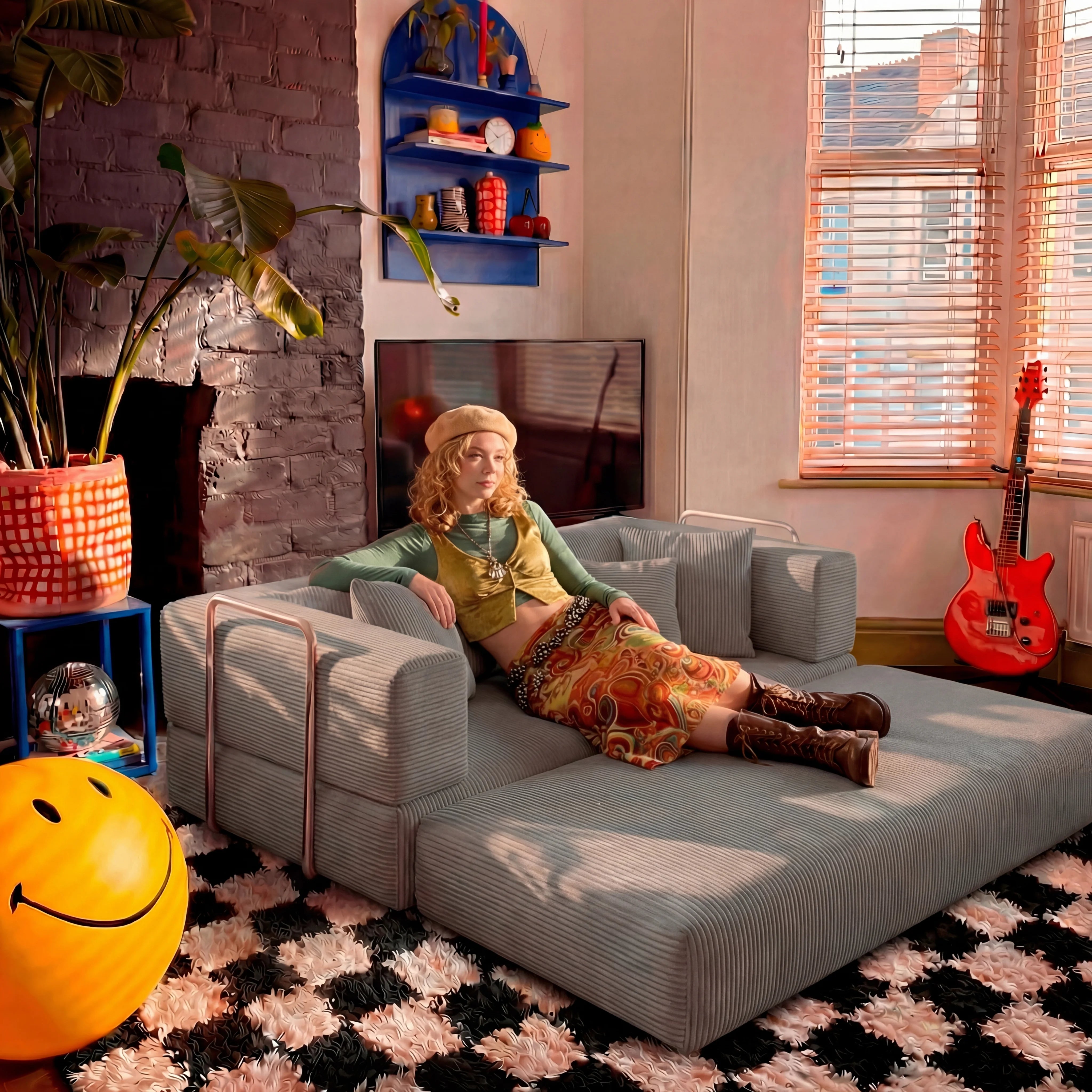 Sofá Cama Bloom Tecido Cotelê Cinza - Sofá na Caixa