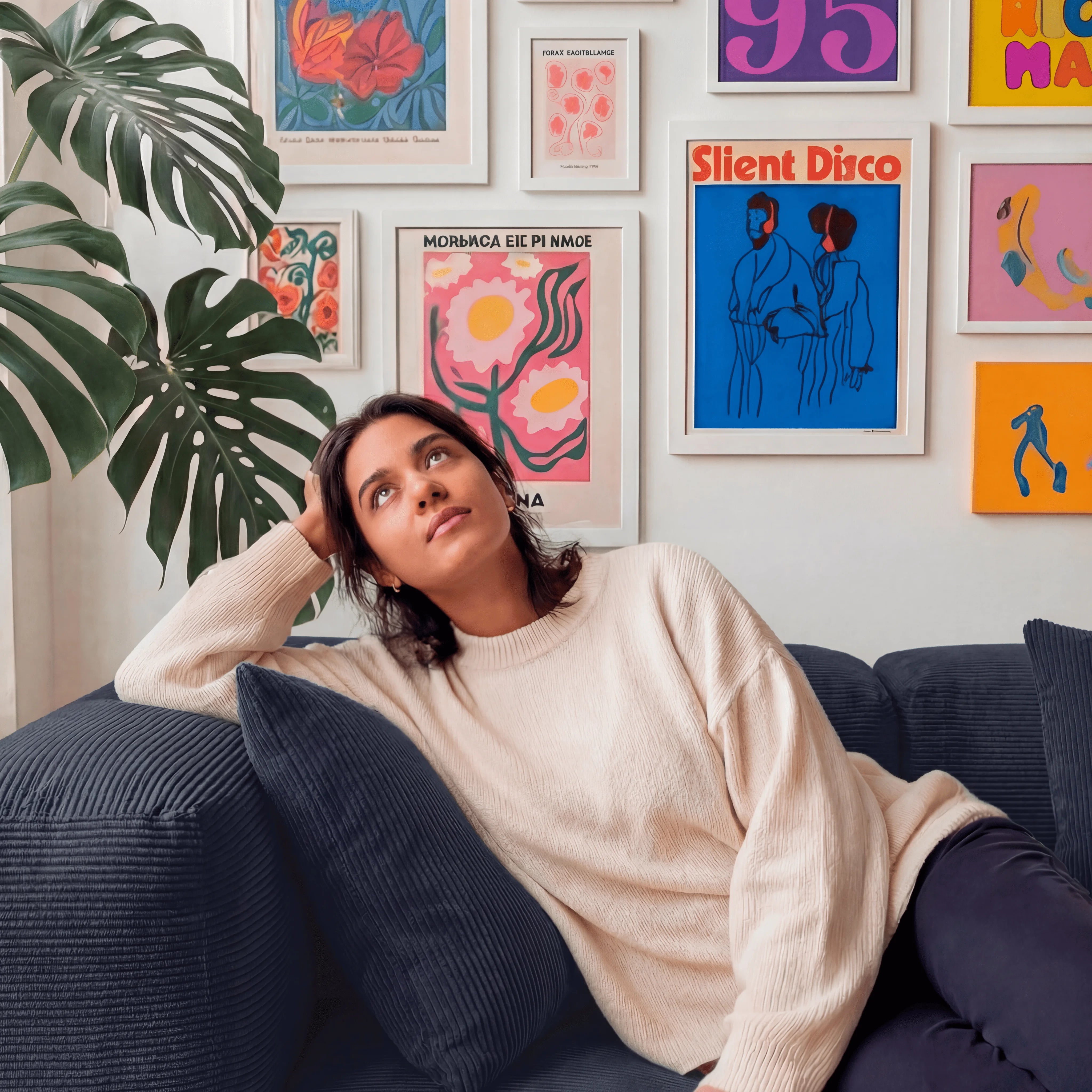 Sofá Cama Bloom Tecido Cotelê Azul Marinho - Sofá na Caixa · vista 6