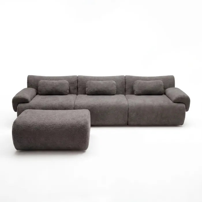 Sofá na Caixa modular Horizon 3 lugares em Boucle - Preto · vista 6