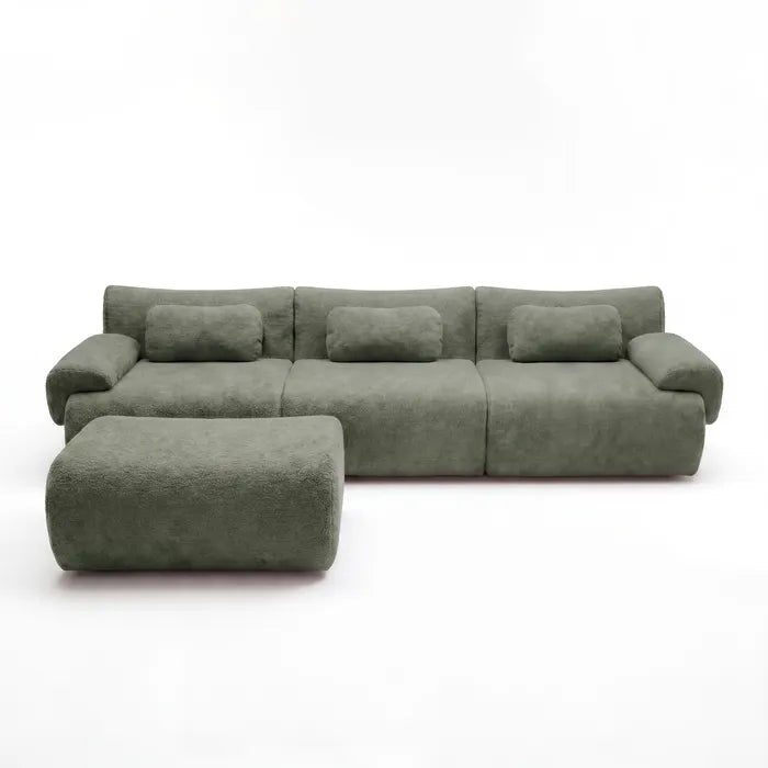 Sofá na Caixa modular Horizon 3 lugares em Boucle - Verde · vista 16