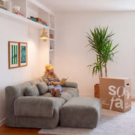 Sofá na Caixa modular Horizon 3 lugares em Boucle - Verde · vista 20