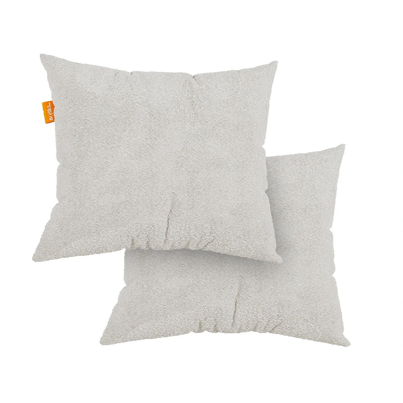 Kit 2 Almofada Tecido Bouclé - Cor Linho - 45x45cm - Sofá na Caixa