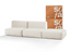 Sofá na Caixa modular 2 lugares em Boucle - 2 Poltronas com Apoio de pé - Linho
