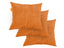 Kit 3 Almofadas Tecido Bouclé - Cor Laranja - 45x45cm