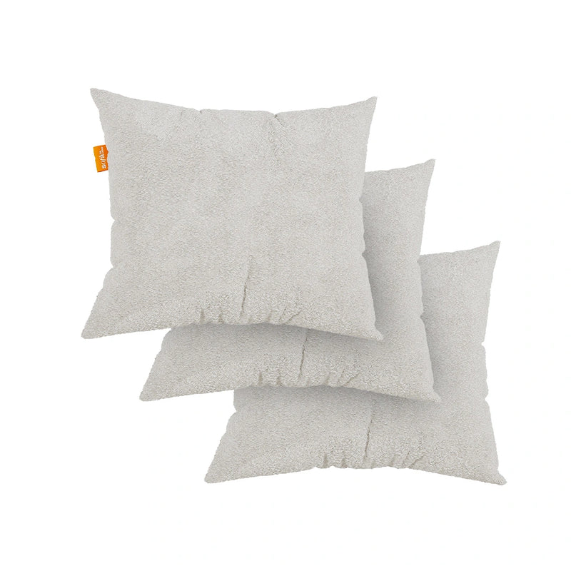 Kit 3 Almofadas Tecido Bouclé - Cor Linho - 45x45cm - Sofá na Caixa