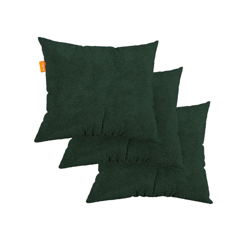 Kit 3 Almofadas Tecido Bouclé - Cor Verde Musgo - 45x45cm - Sofá na Caixa