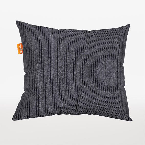 Kit 4 Almofada Tecido Côtelé Prime - Cor Cinza - 45x45cm · detalhe das almofadas