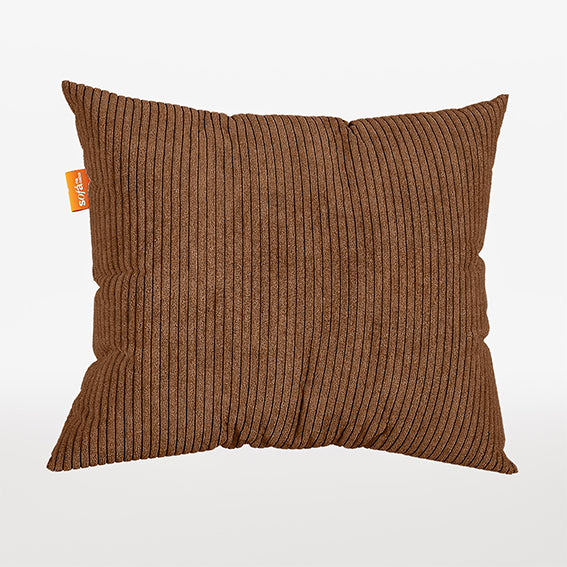 Kit 4 Almofada Tecido Côtelé Prime - Cor Marrom - 45x45cm · detalhe das almofadas