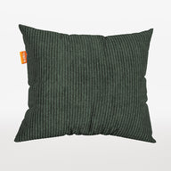 Kit 4 Almofada Tecido Côtelé Prime - Cor Verde Musgo - 45x45cm · detalhe das almofadas