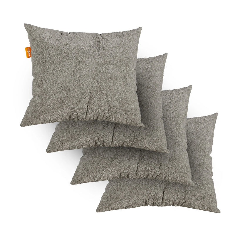 Kit 4 Almofadas Tecido Bouclé - Cor Cinza - 45x45cm - Sofá na Caixa