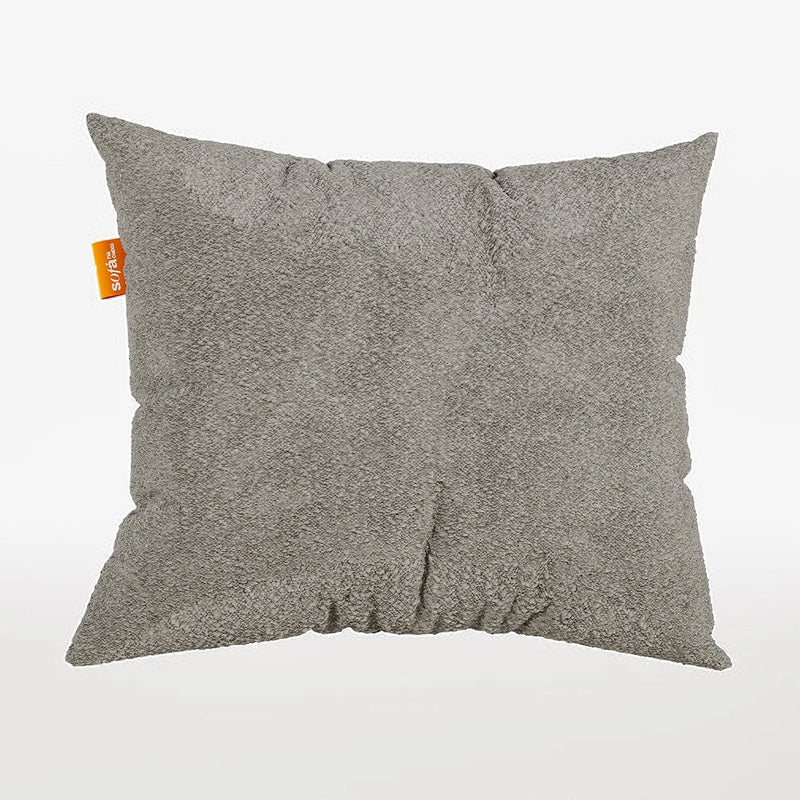 Kit 4 Almofadas Tecido Bouclé - Cor Cinza - 45x45cm · detalhe na cor cinza