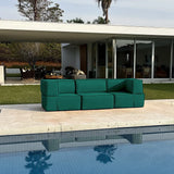 Lounge Zimma com 3 Módulos Verde - Sofá na Caixa
