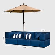 Lounge Zimma com 3 Módulos Azul · vista 9