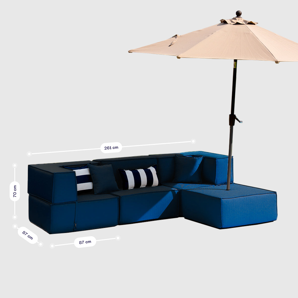 Lounge Zimma com 4 Módulos Azul · vista 9