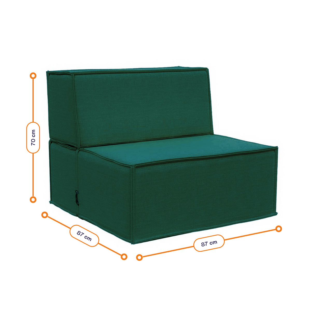 Lounge Zimma com 4 Módulos Verde · visão geral final