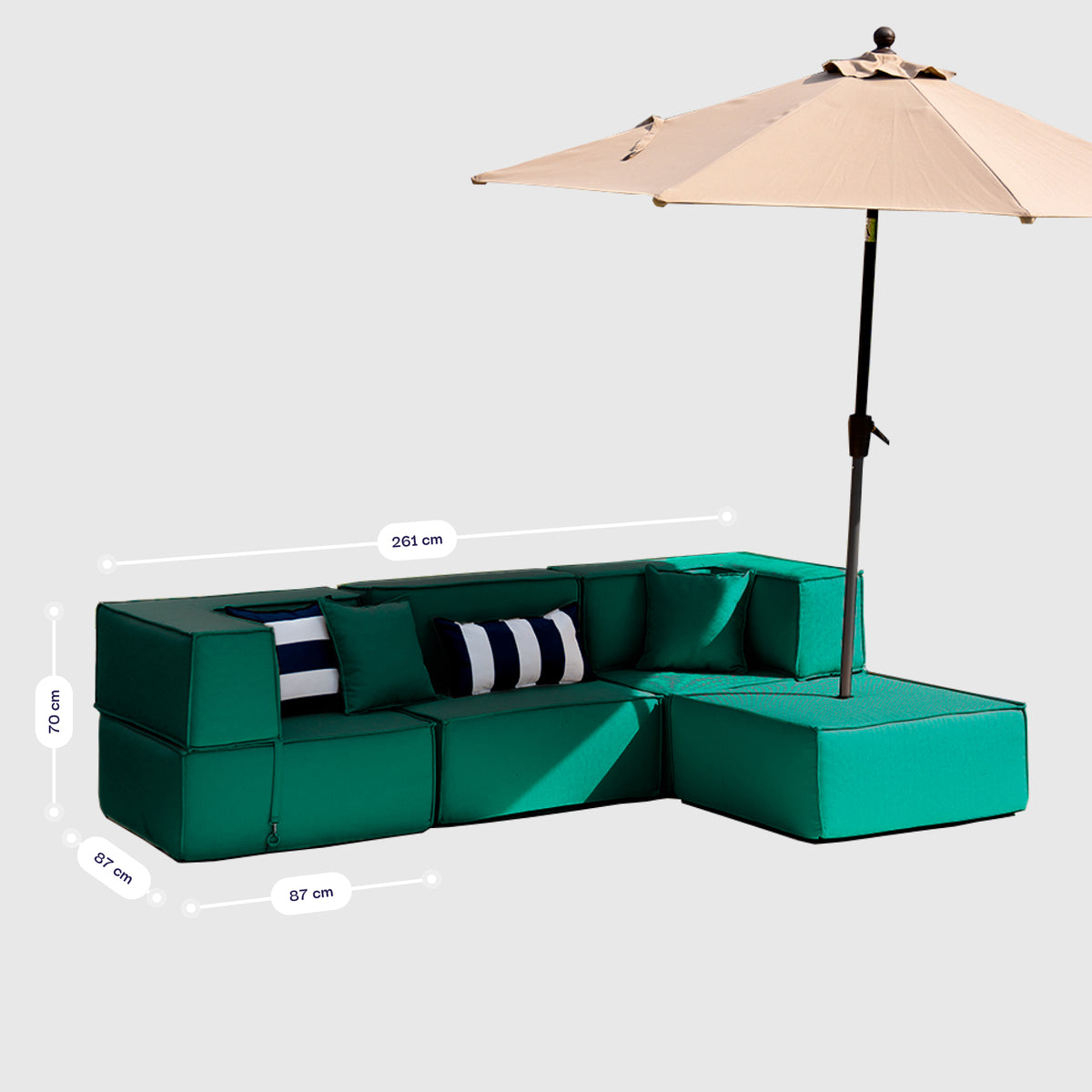 Lounge Zimma com 4 Módulos Verde · vista 9