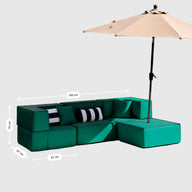 Lounge Zimma com 4 Módulos Verde · vista 9