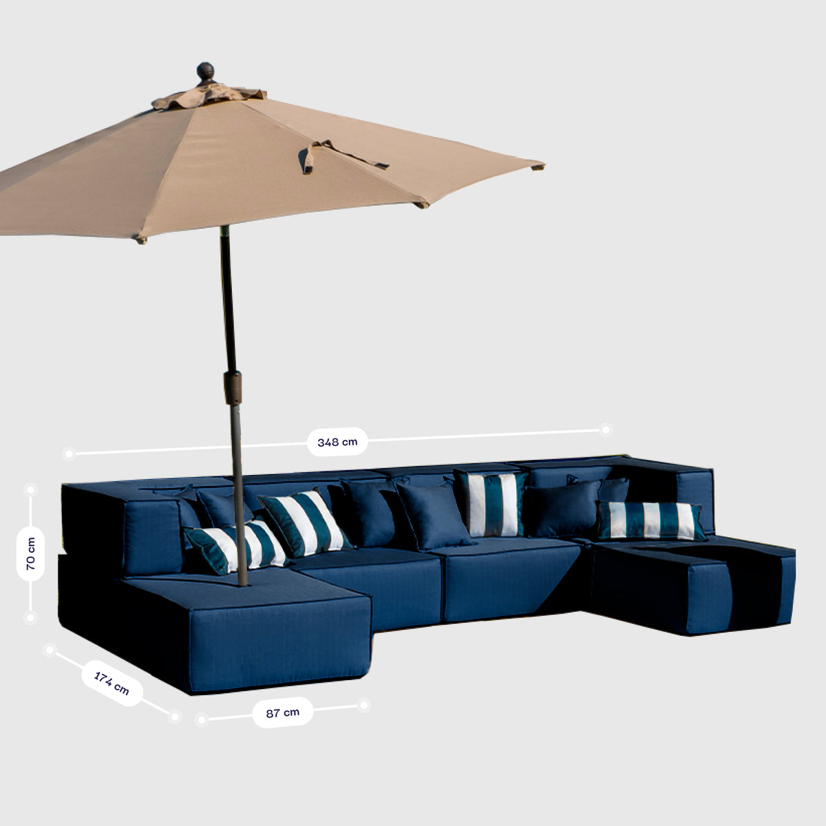 Lounge Zimma com 6 Módulos Azul · vista 9