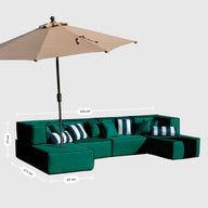 Lounge Zimma com 6 Módulos Verde · vista 9