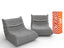 Poltrona Design 1973 Cinza 2 unidades Sofa na Caixa