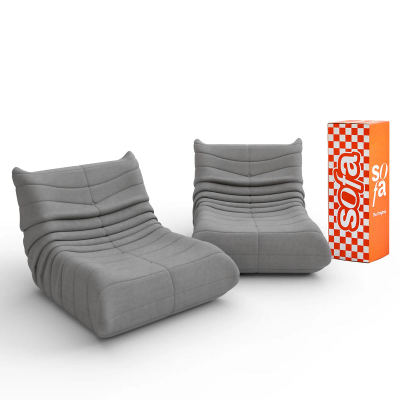 Poltrona Design 1973 Cinza 2 unidades Sofa na Caixa - Sofá na Caixa